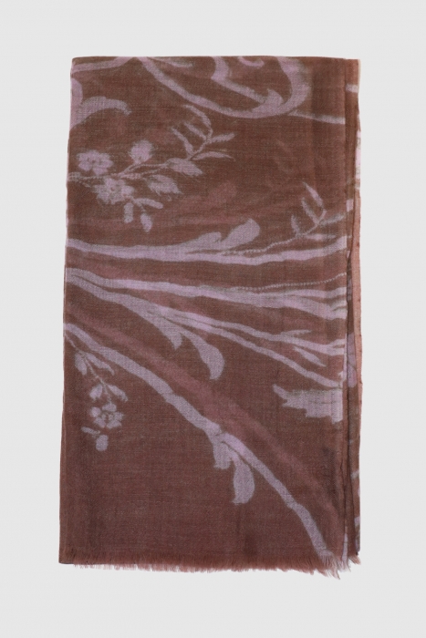 BROWN LIGHT PINK CASHMERE STOLE