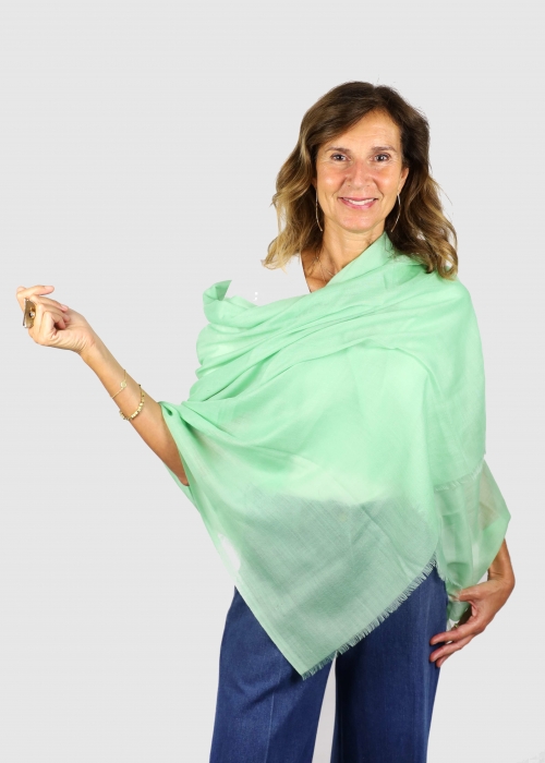 Stola in Cashmere leggero Verde Chiaro