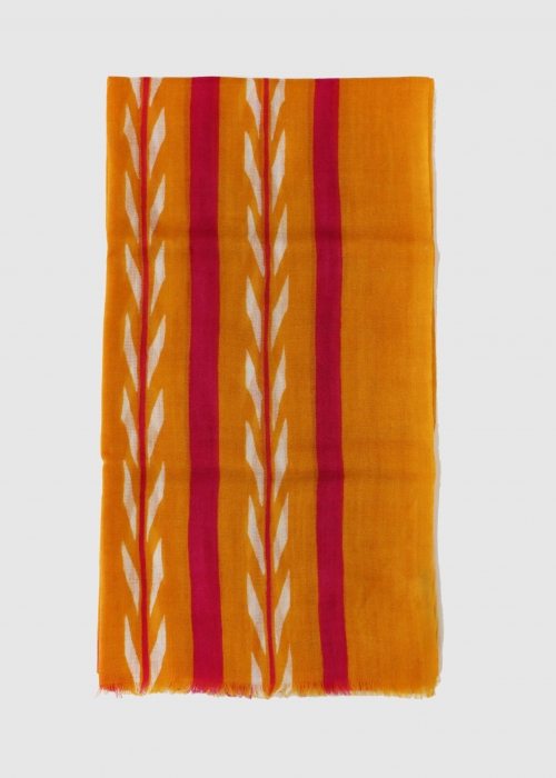 ORANGE PINK WHITE LIGHTWEIGHT CASHMERE STOLE