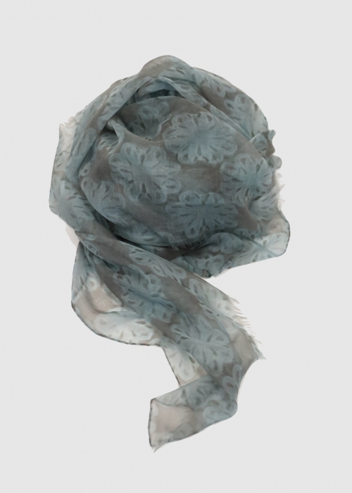 VOILE ULTRALIGHT GREY AND LIGHT BLUE CASHMERE...