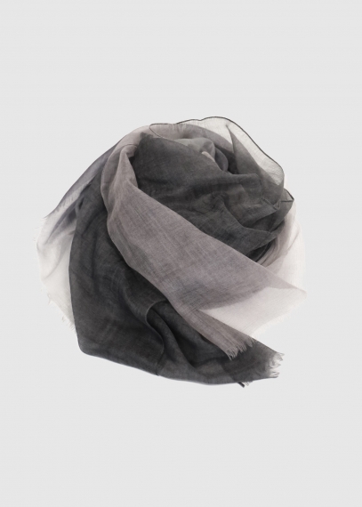 Stola In Cashmere Voile Ultralight Sfumata Grigio