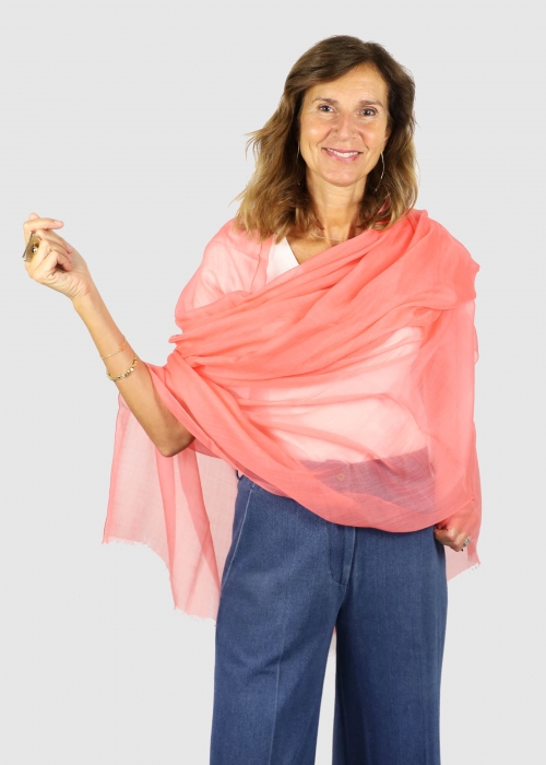 Peach pink Ultralight Cashmere Stole