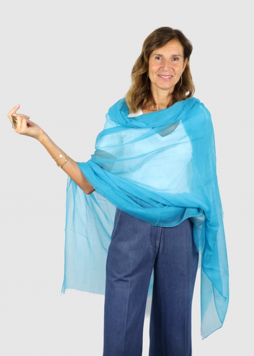 Light Blue Ultralight Cashmere Stole