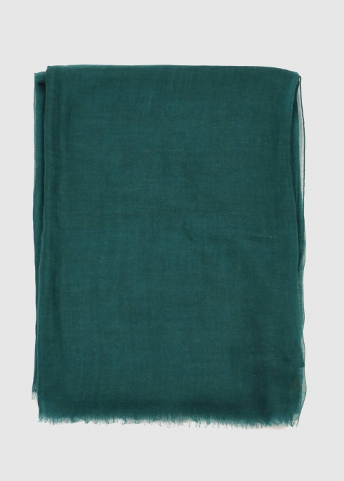 Stola in cashmere voile ultralight Verde Petrolio