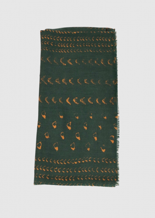 Green and Orange Cashmere Stole